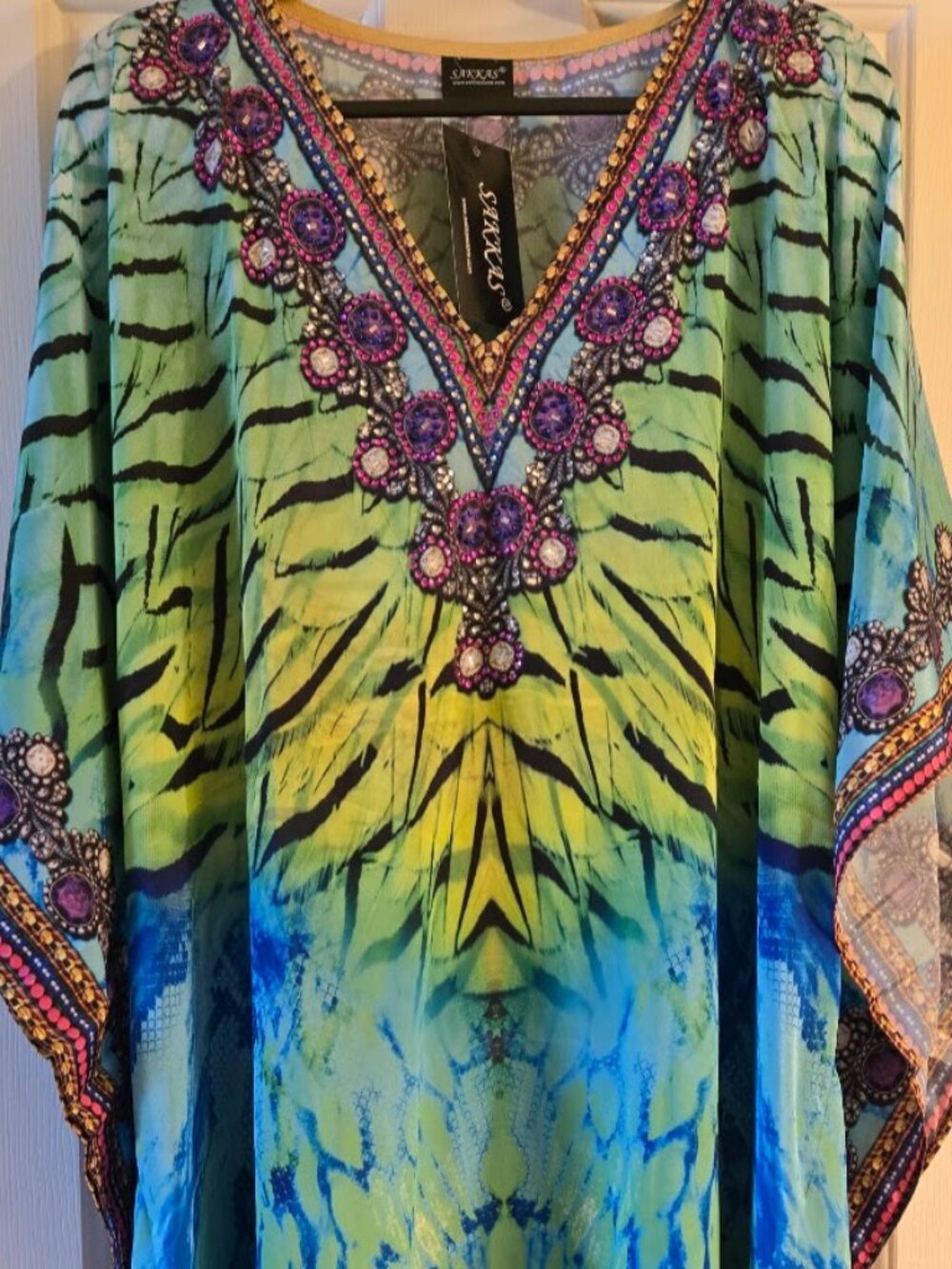 Sakkas MiuMiu Ligthweight Printed Short Caftan Dress / Cover Up